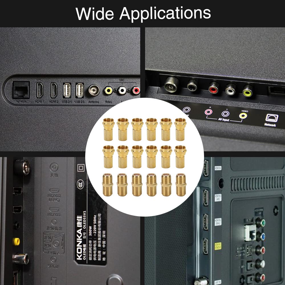 Set Connettori F Placcati Oro - Per TV Satellitare Sky/Freesat/Virgin Media - Foto 9