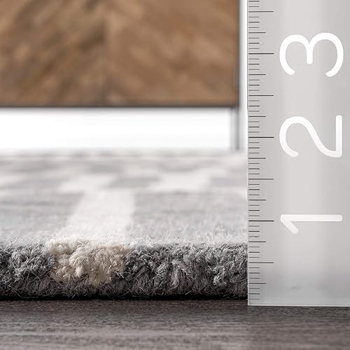 Miniatura 2 de nuLOOM Alfombra decorativa de Lemuel copetudo a mano, 3x5, gris