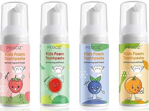 Pasta de dientes de espuma para niños con sabor a frutas, pasta de dientes de espuma para niños pequeños con bajo fluoruro para cepillo de dientes disponible en Yaxa Colombia