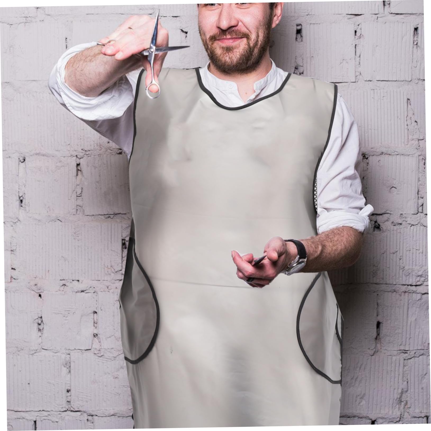 PRETYZOOM Waterproof Tpu Hair Stylist Apron for Men Women Salon Hairdressing Barber Apron Easy Wash Feature