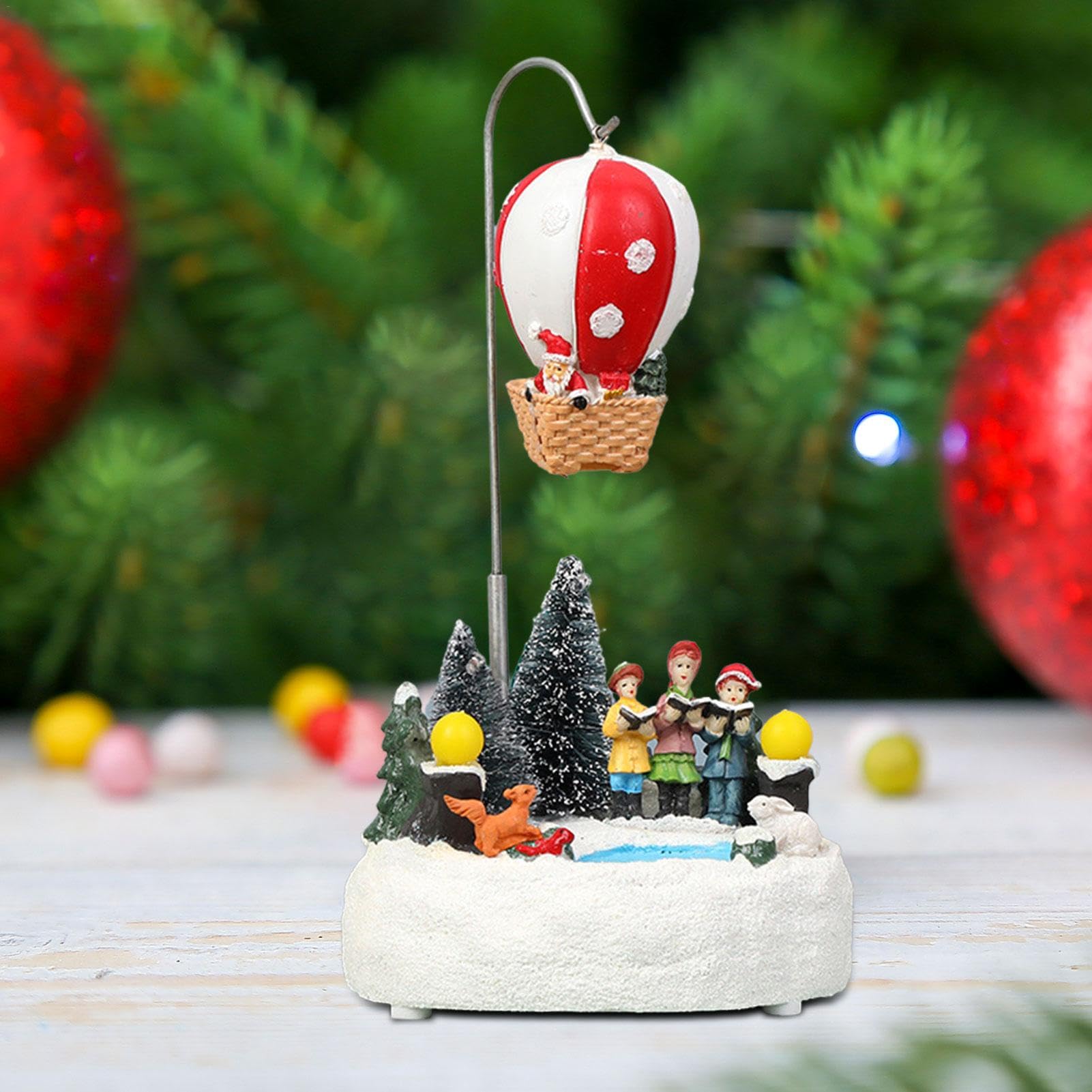 Casa de pueblo de Navidad - Decoración navideña luminosa clásica, escena de pueblo de vacaciones en miniatura | Pantalla de mesa LED, país de las maravillas de invierno con pilas, cómoda decoración
