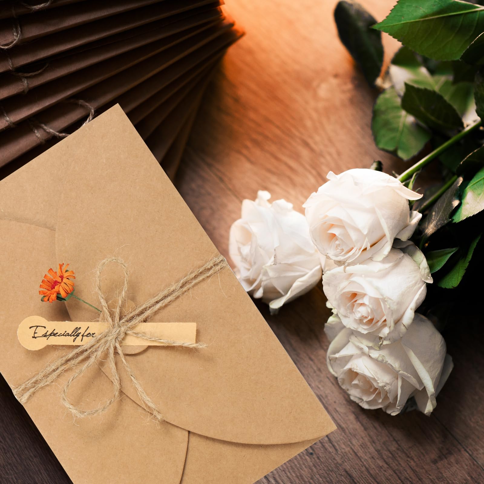 7"x4" Dried Flowers Greeting Cards, 4pcs Chrysanthemum Handmade Blank - View #7