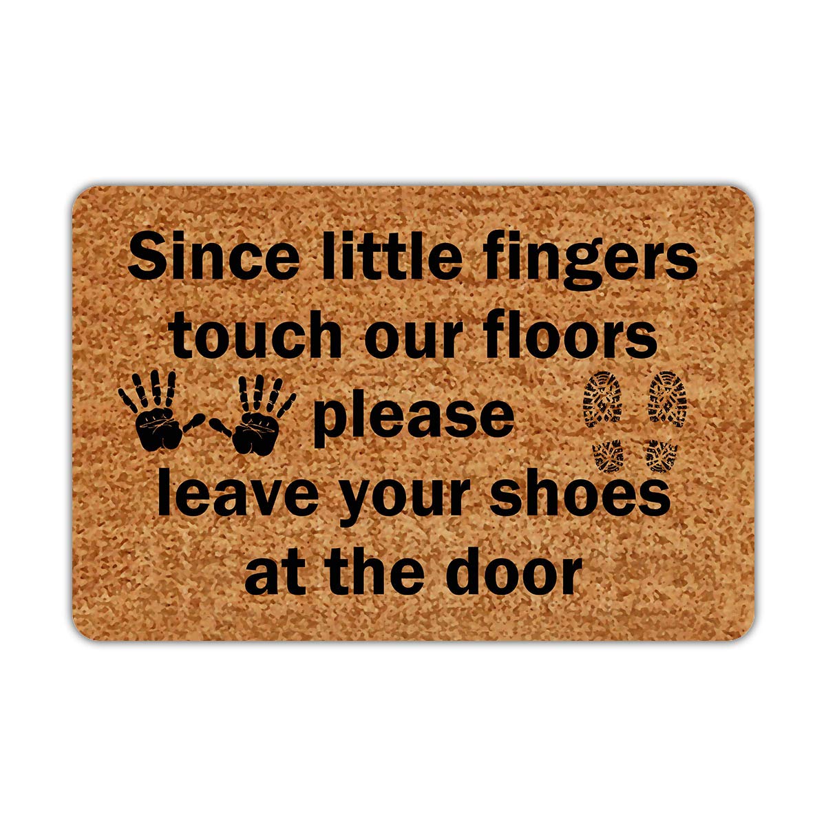Joelmat Since Little Fingers Touch Our Floors Please Leave Your Shoes Entrance Non-Slip Outdoor/Indoor Rubber Door Mats for Front Door/Garden/Kitchen/Bedroom 23.6"x15.7"