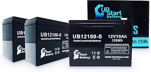 Paquete de 3 baterías de repuesto para baterías B & B BP10-12 – Reemplazo UB12100-S - Batería de plomo ácido sellada universal (12 V, 10 Ah, 10000