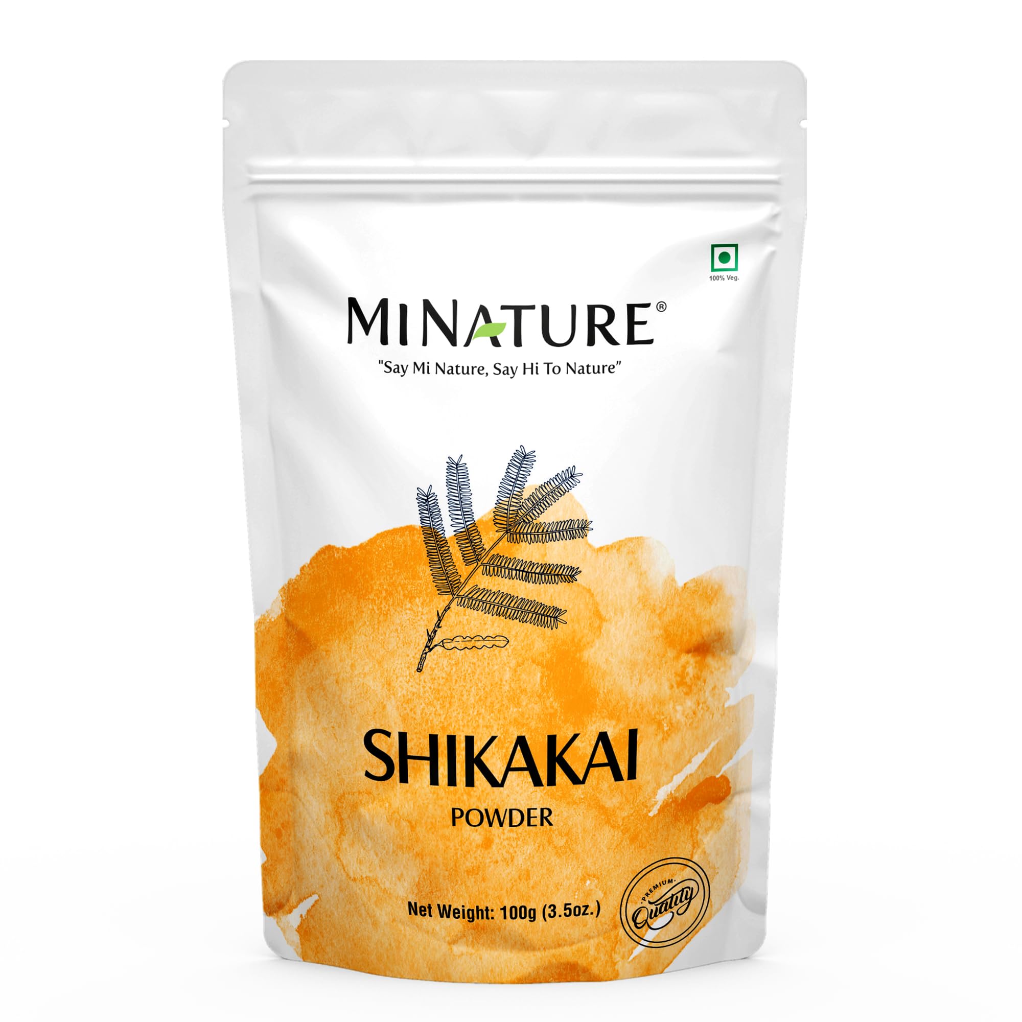 Shikakai(Acacia Concinna) Powder by mi nature | Excellent Hair Conditioner & Cleanser| Frizzy Hair |For Men & Women Hair Pack|Suitable for All Hair Types |100gram(3.5Oz)