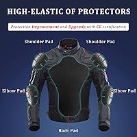 Vista 7 de BORLENI Chaqueta de moto para motociclista, resistente al viento, equipo de protección de todo el cuerpo