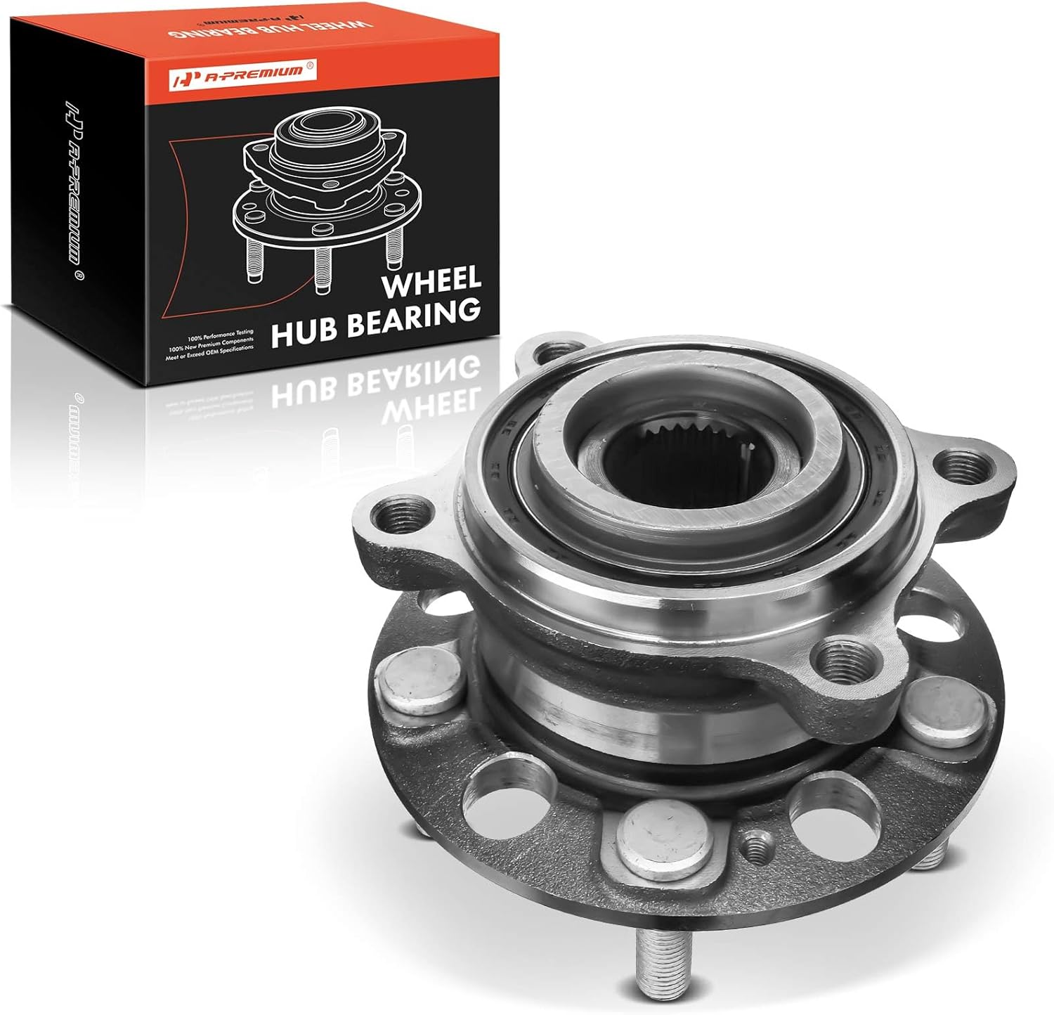 A-Premium Rear Wheel Bearing and Hub Assembly with 5-Lug Compatible with Hyundai Genesis 2009-2014, Genesis Coupe 2010-2016, Equus 2011-2016, Kia K900 2015-2017