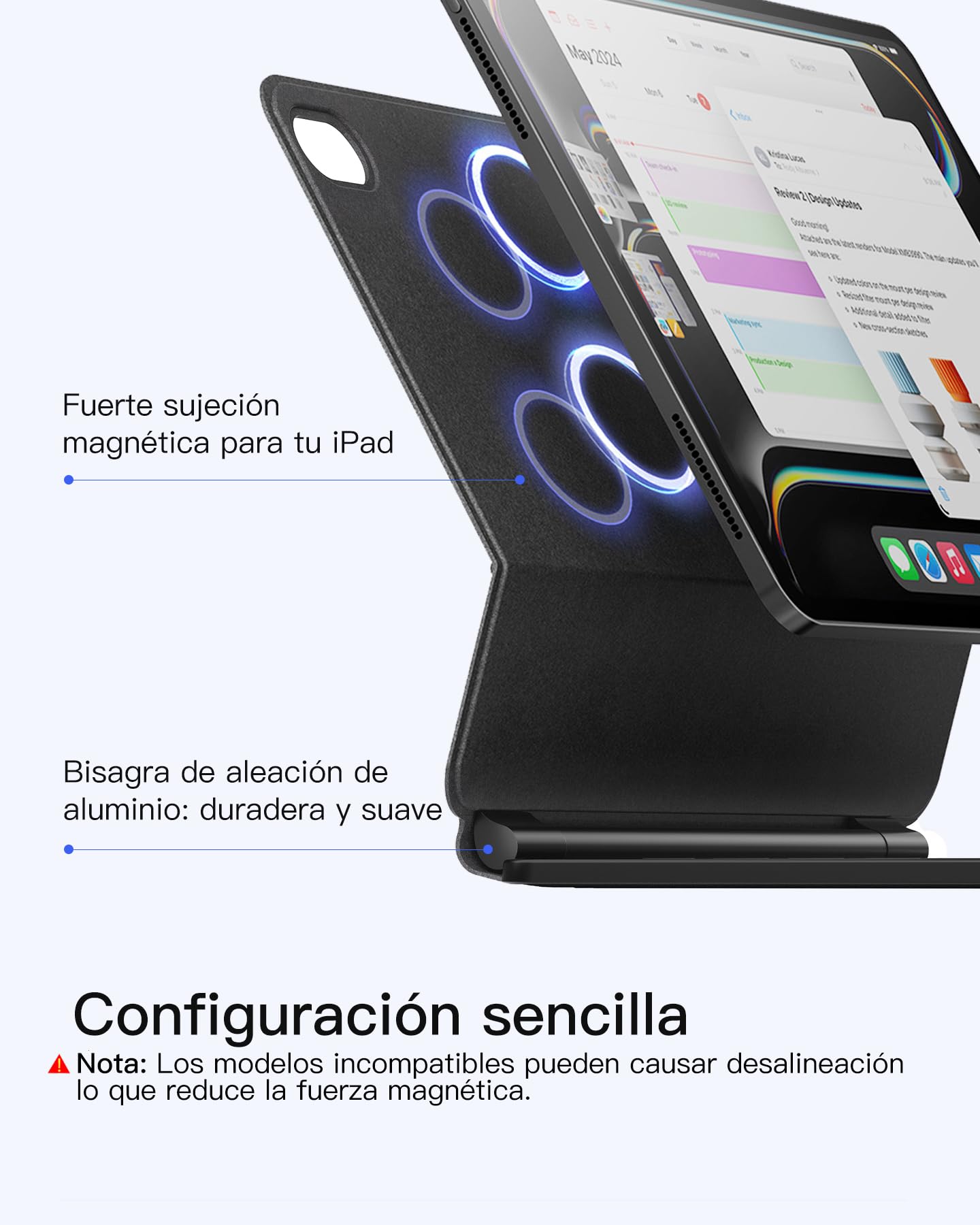Inateck NeoMagic Funda Teclado Magnético para iPad 10a Generación 10,9 Pulgadas, 11a Generación 2025 A16 11 Pulgadas, Teclado con Trackpad, Soporte Plegable, Retroiluminación de 7 Colores, KB09119-10