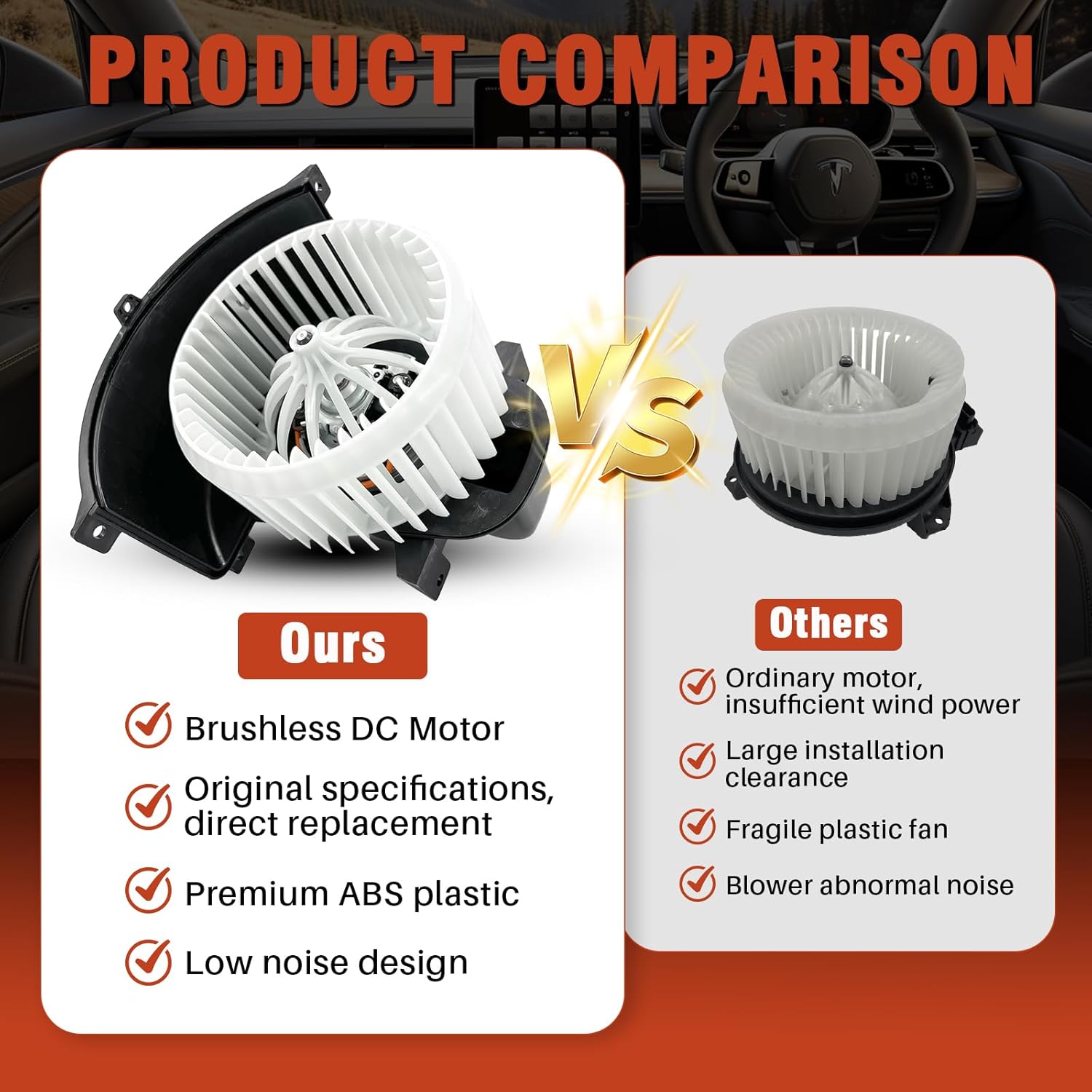 AC Heater Blower Motor with Fan 700262 Fit for Volkswagen Touareg 2004-2010, Audi Q7 2007-2015, Replaces# 4L1820021B, 7L0820021Q
