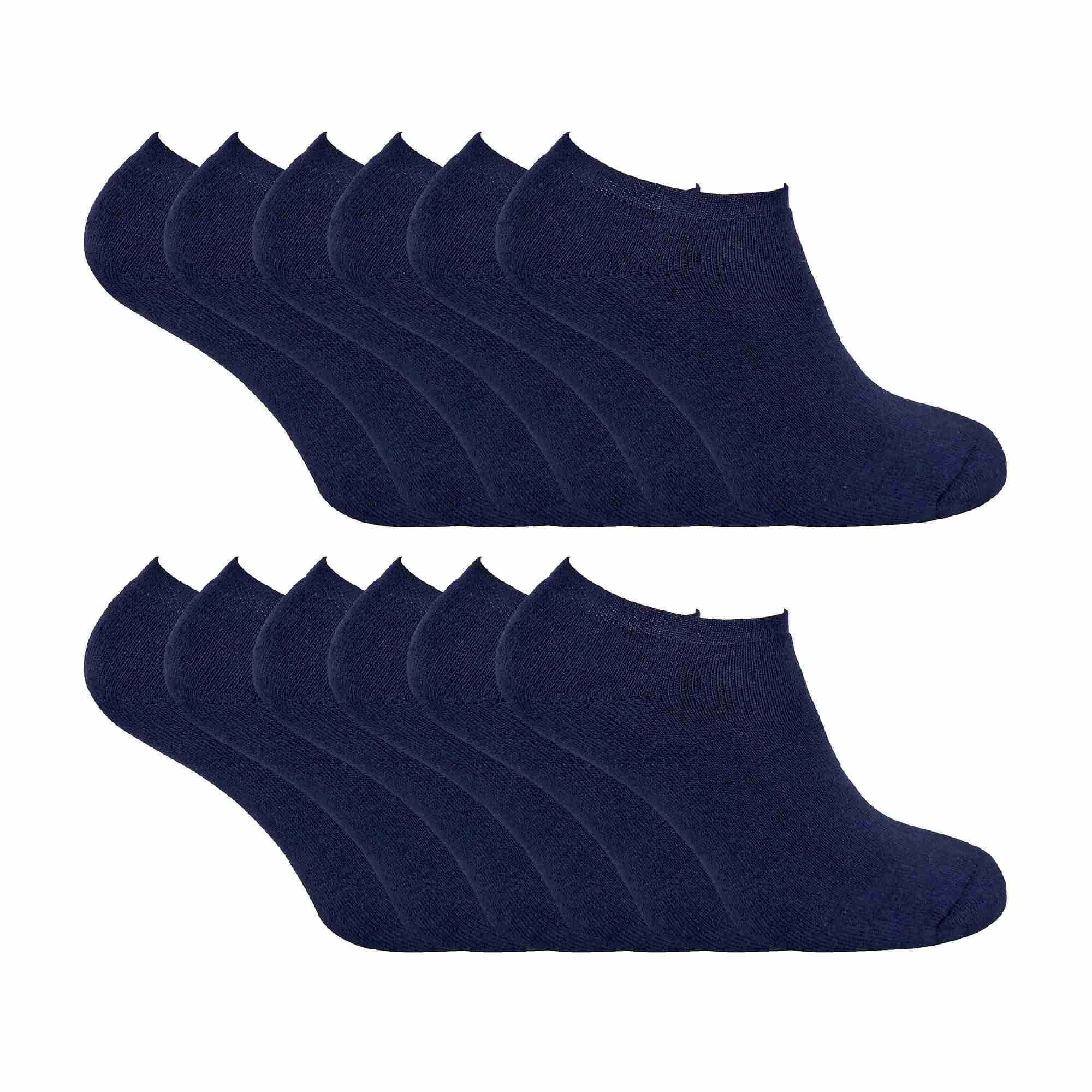 Sock Snob Men's Navy Thermal Low Cut Trainer Socks | 12 Pair Multipack | Winter Invisible Socks For (6-11, )
