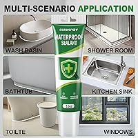 Vista 2 de Calafateo de silicona de 15.9 onzas (paquete de 3 unidades de 5.3 onzas), sellador de silicona impermeable para cocina, baño, adherencia más fuerte