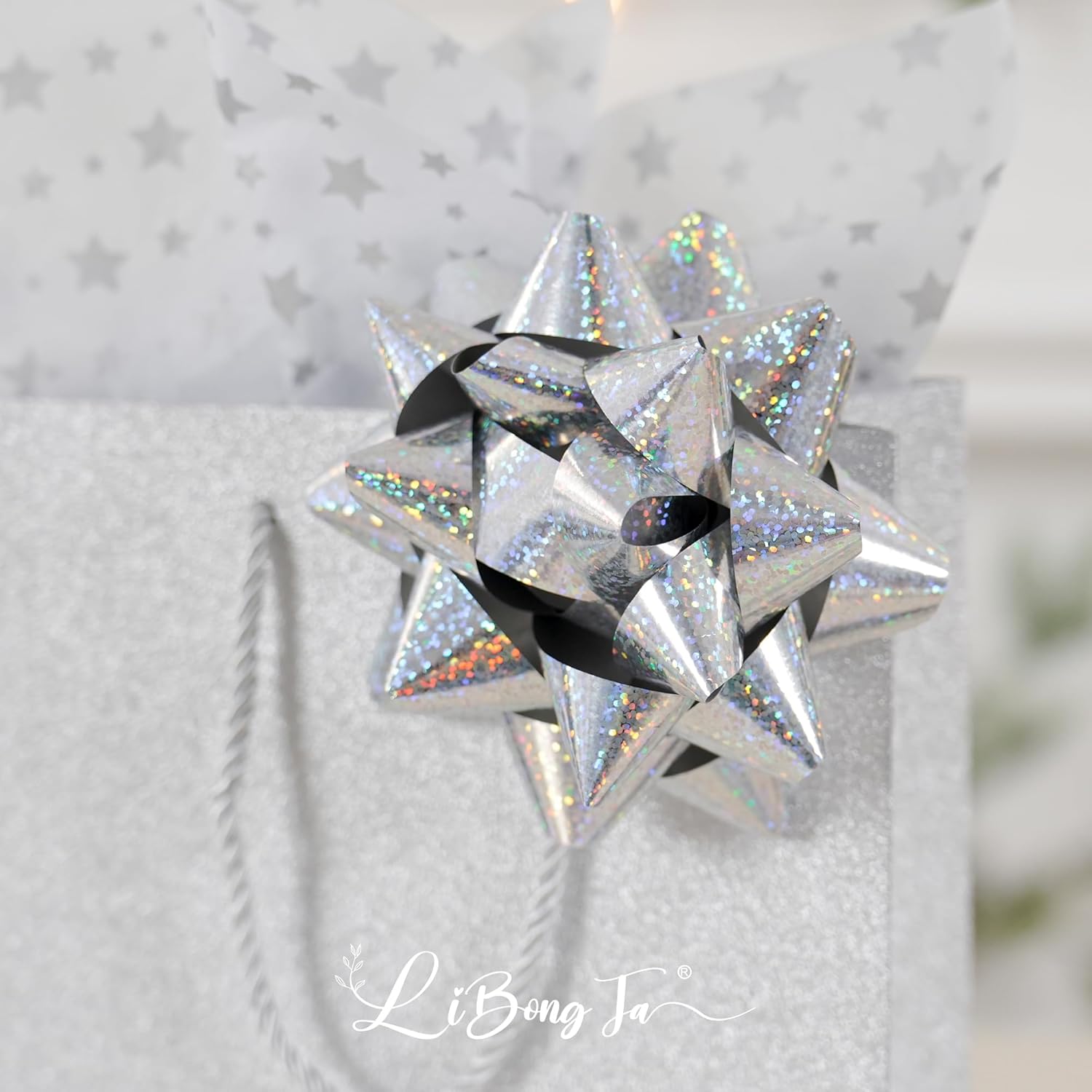 4.5'' Silver Christmas Gift Bow Set of 12 Self Adhesive Metallic Gift Bow, Premade Ribbon Bows, Wrapping Bows for Presents, Christmas Bows for Decorations, Wedding, Baby Shower, Holiday - Image 9