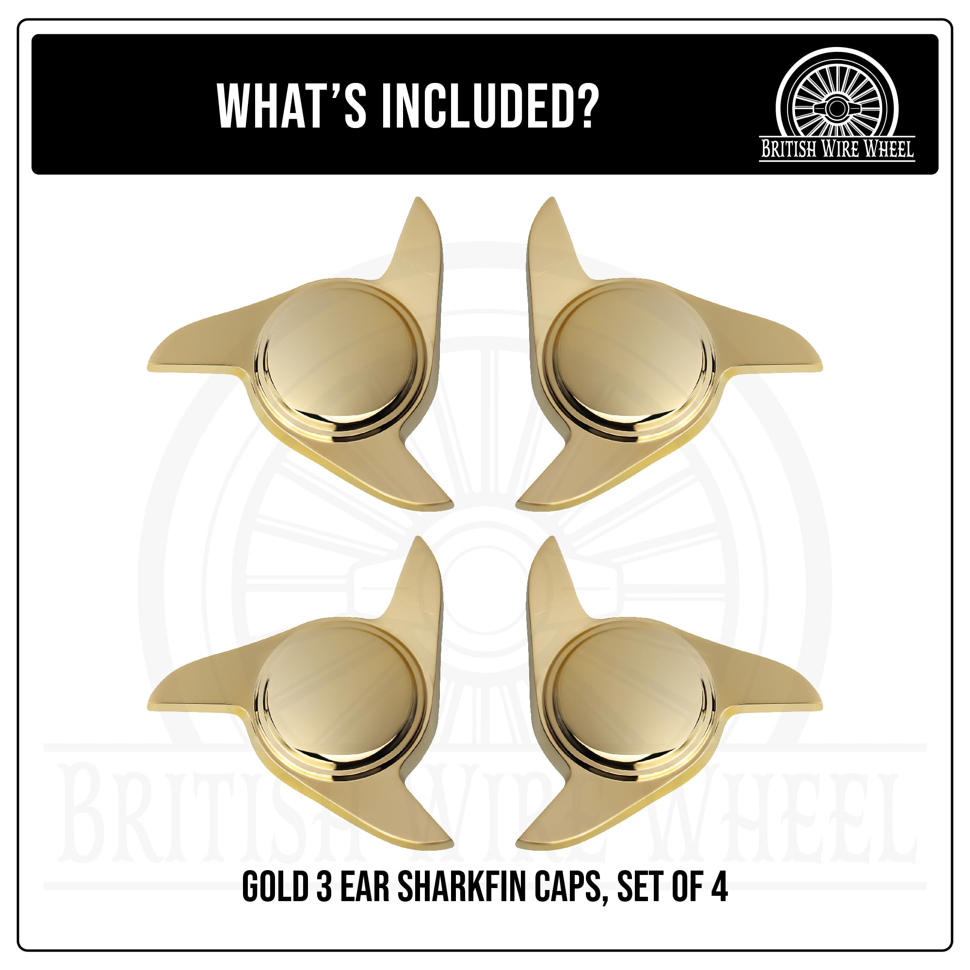 Amazon.com: British Wire Wheel 3 Ear Swept Gold Knock Off Spinner