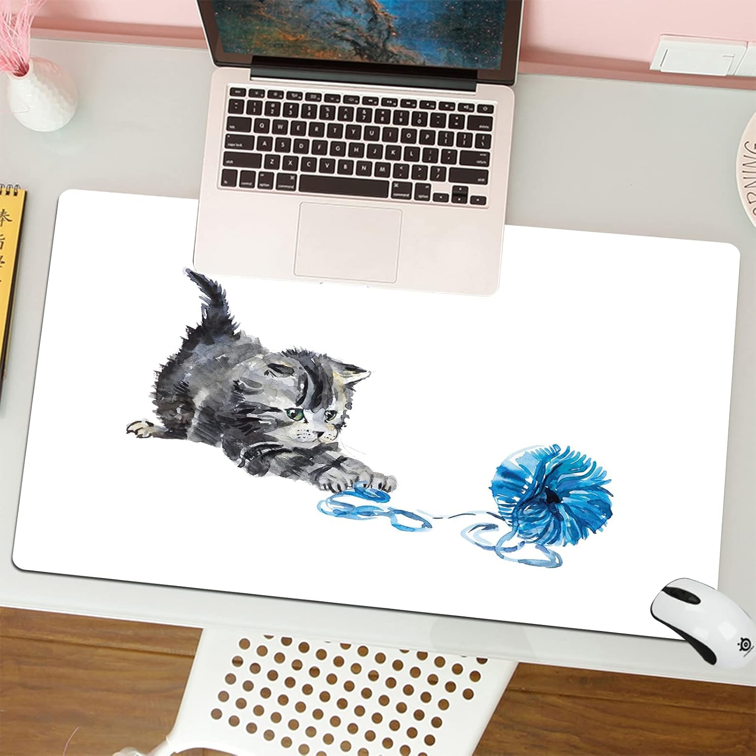 Kawaii Katzen Gaming Mauspad XXL - Süß & Funktional | 80x40cm | Rutschfeste Basis