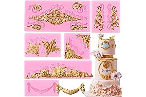 Mujiang Silicone Molds for Fondant Cake Decorating - Baroque Border Accents