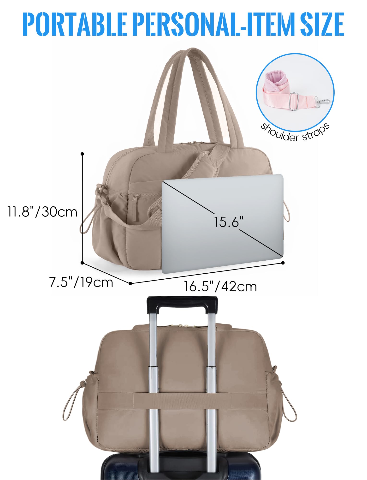 Borsa Palestra Donna Borsone Palestra Borsone da Viaggio Fitness al Coperto Marrone