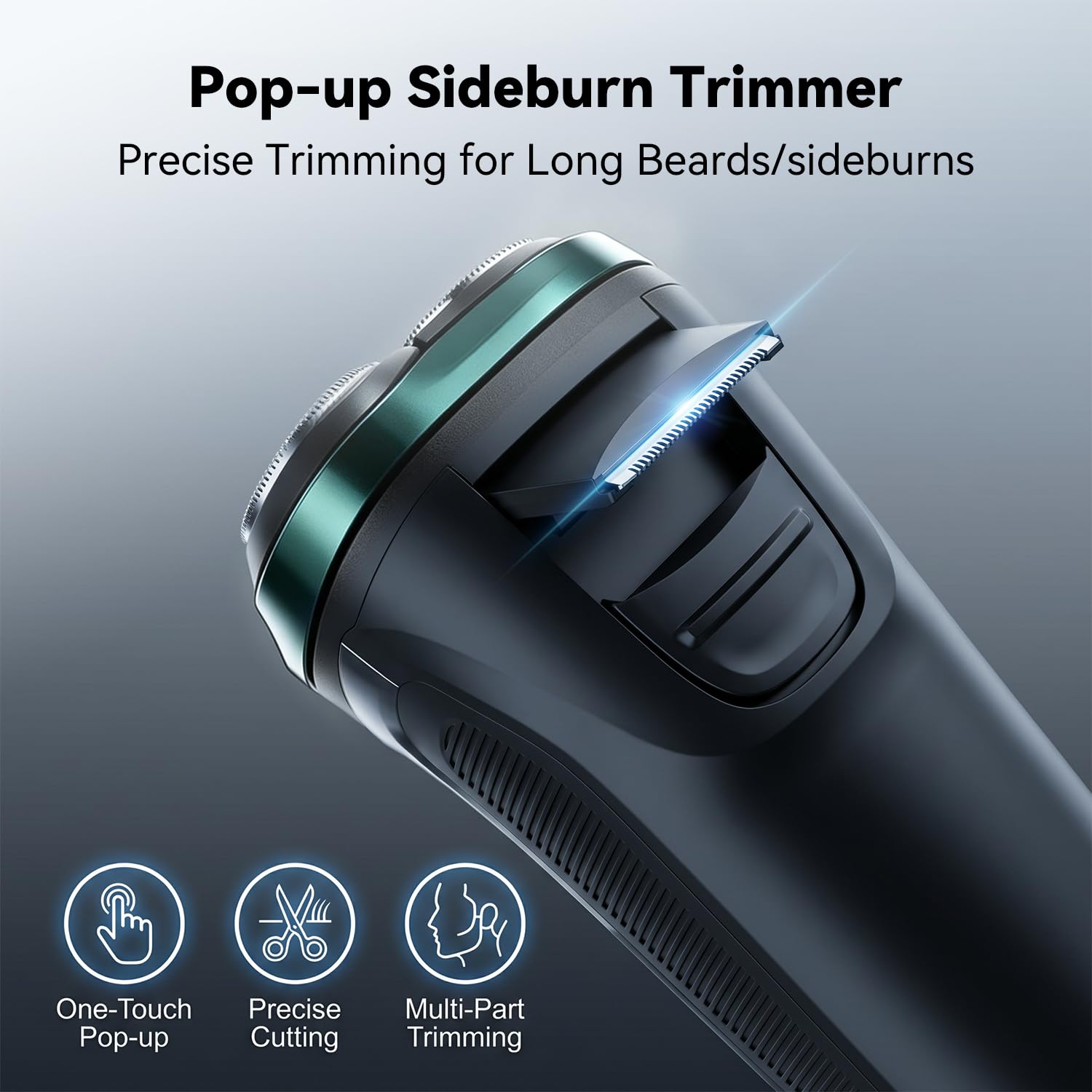 Ordele Electric Razor for Men, 2026 Upgraded Electric Shavers for Men, USB-C Rechargeable, Wet & Dry Shaver with Pop-up Trimmer and Travel Case (Green) view 2
