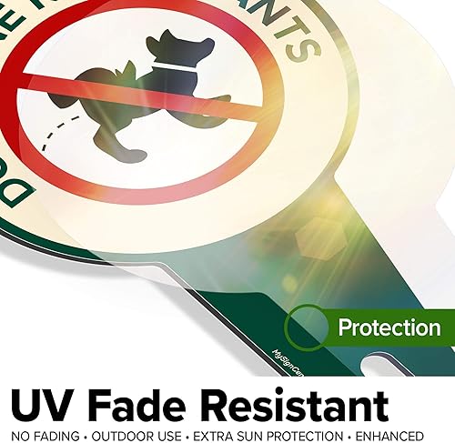 Miniatura 6 de Cartel de orina de perro mata plantas, letrero con texto en inglés Please Curb Your Dog, 7 x 13 pulgadas, estacas integradas de alta resistencia,