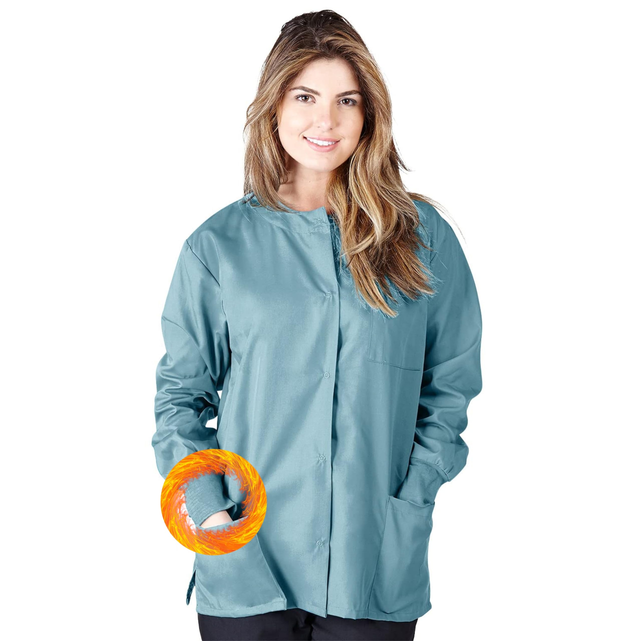 M&M SCRUBS Women's Scrub Jacket Medical Scrub Jacket XXXL Misty Green