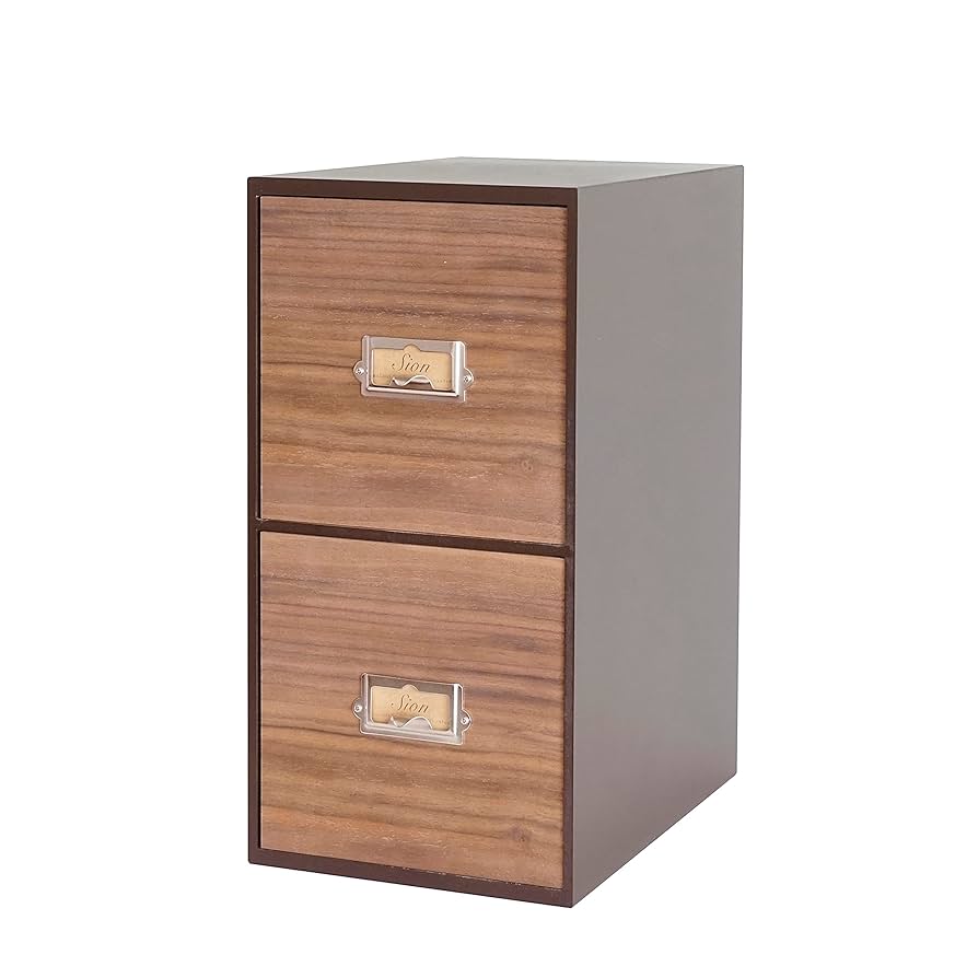 オールドメゾン 木製アンティーク風引き出し2段 CD保管 オールドメゾン 木製アンティーク風引き出し2段 CD保管