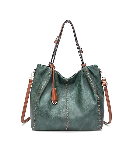 myfriday Vintage Hobo Shoulder Bag for Women Soft Leather Bucket