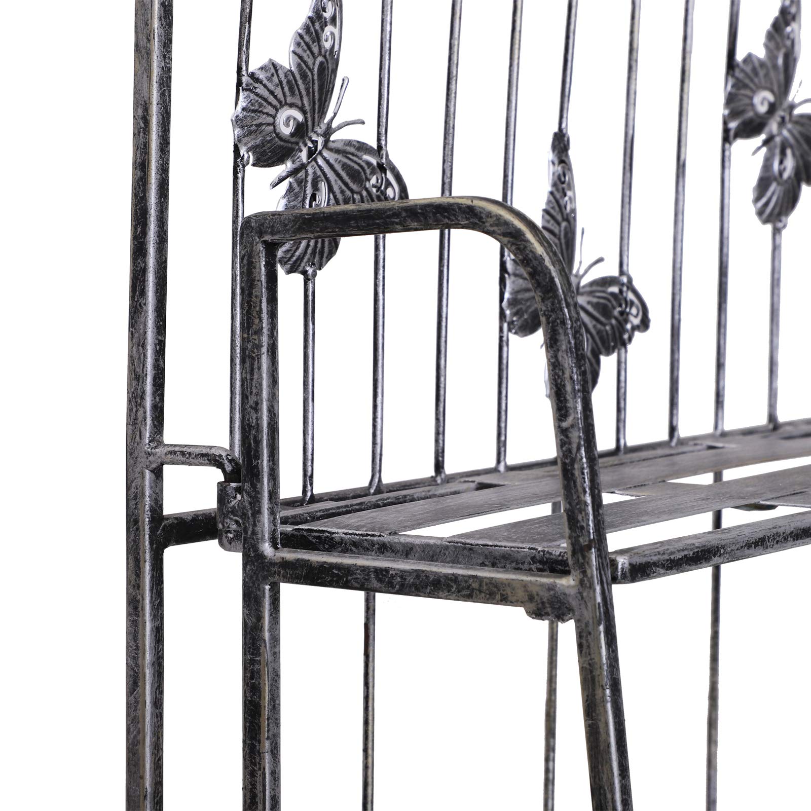 Fioriera 3 Ripiani Pieghevole Porta Piante Esterno 44x25x96 cm Argento | Balcone, Giardino, Metallo