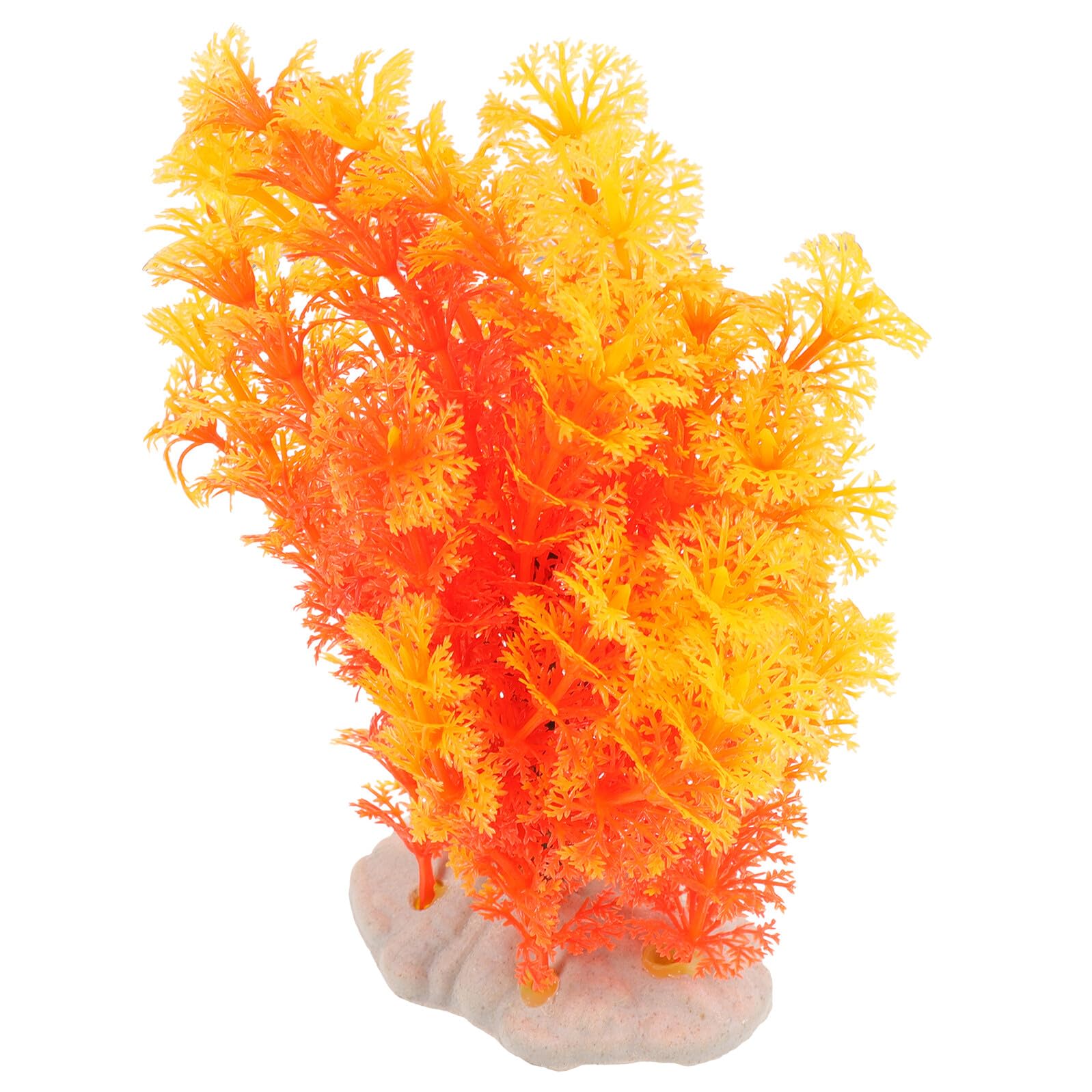 Unomor Artificial Aquarium Plant Palm Tree Decor 18cm Plastic Fish Tank Decoration for Desktop and Small Aquariums for