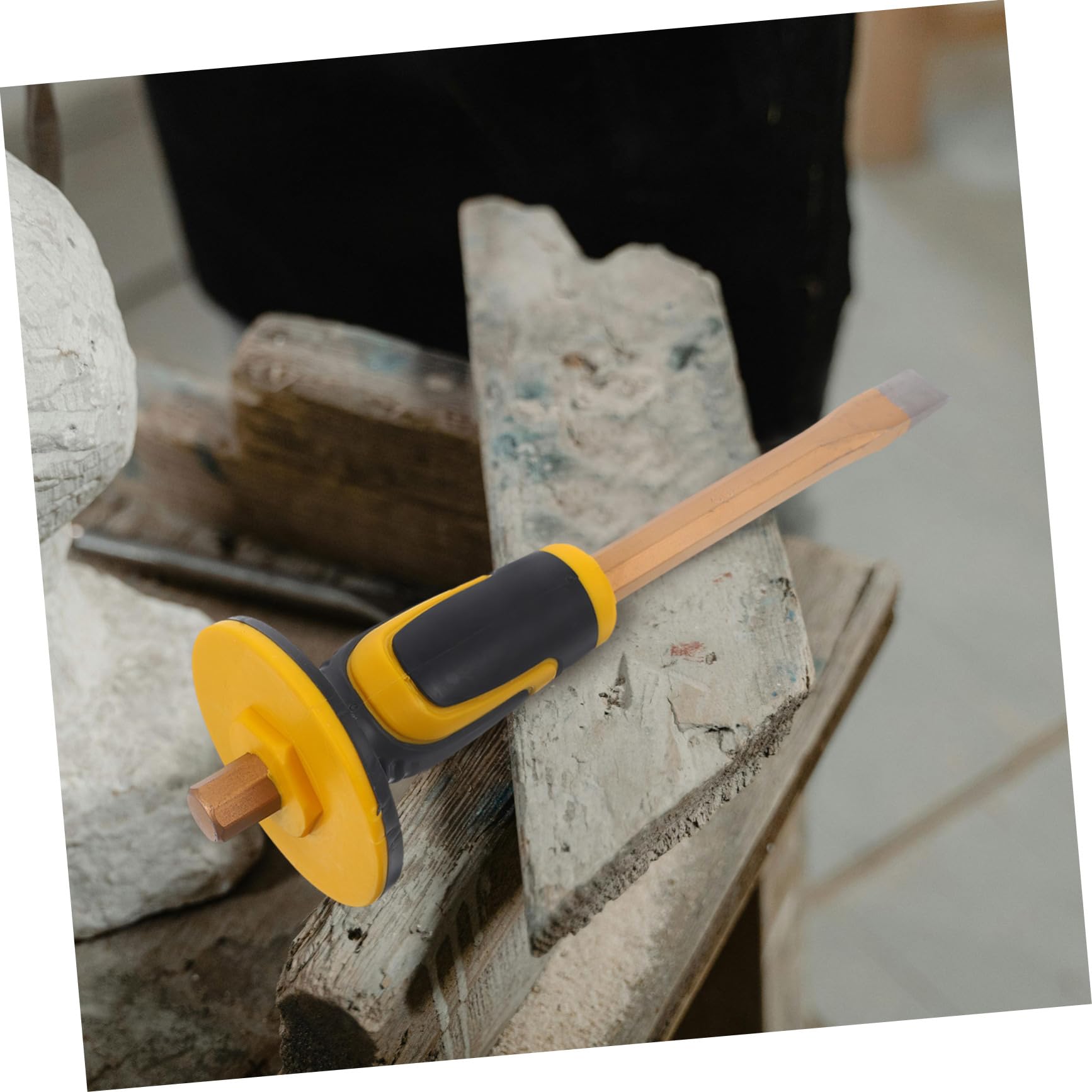 PartyKindom 3pezzi Scalpello Per Muratura Con Protezione Utensile e Appuntito Per e Chisel Heavy Duty Per Falegnameria e