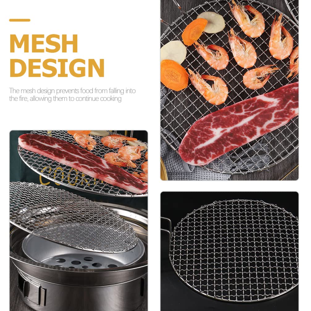 Kichvoe Griglia coreana Barbecue rotondo in acciaio inossidabile Griglia per barbecue Griglia a vapore Griglia Griglia di cottura Griglia di cottura Griglia a carbone coreano Griglia per barbecue a