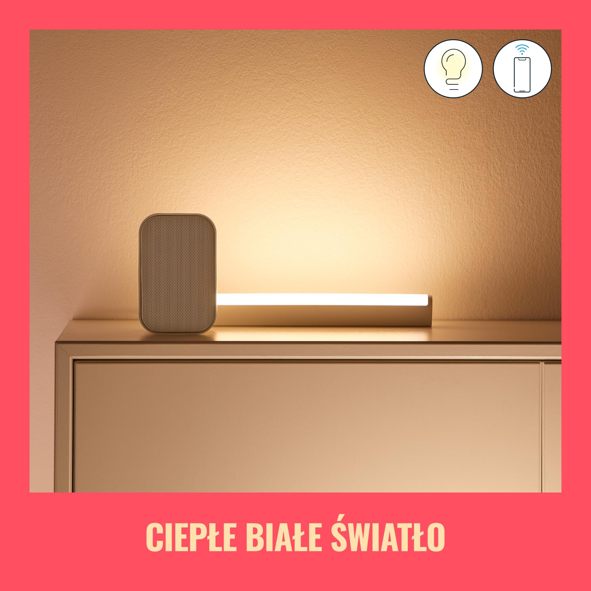 WiZ Inteligentna lampa Linear Bar, Wi-Fi, wiele odcieni bieli, szeroka paleta kolorów, sterowanie aplikacją