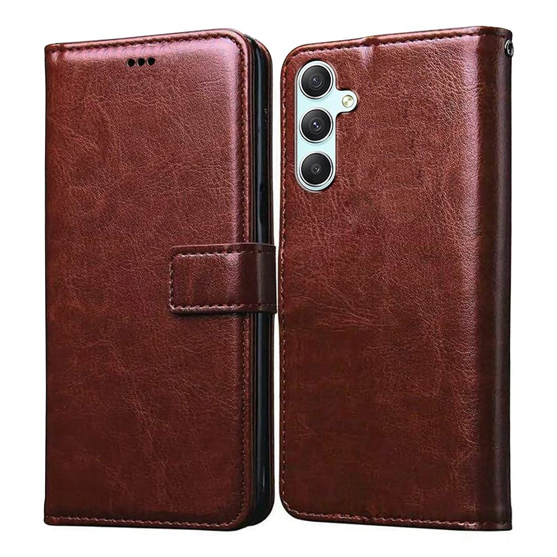 Casotec Flip Cover for Samsung Galaxy A54 5G | Premium Leather Finish | Inbuilt Pockets & Stand | Flip Case for Samsung Galaxy A54 5G (Brown) (B0C1KH9Z98) Amazon Price History, Amazon Price Tracker