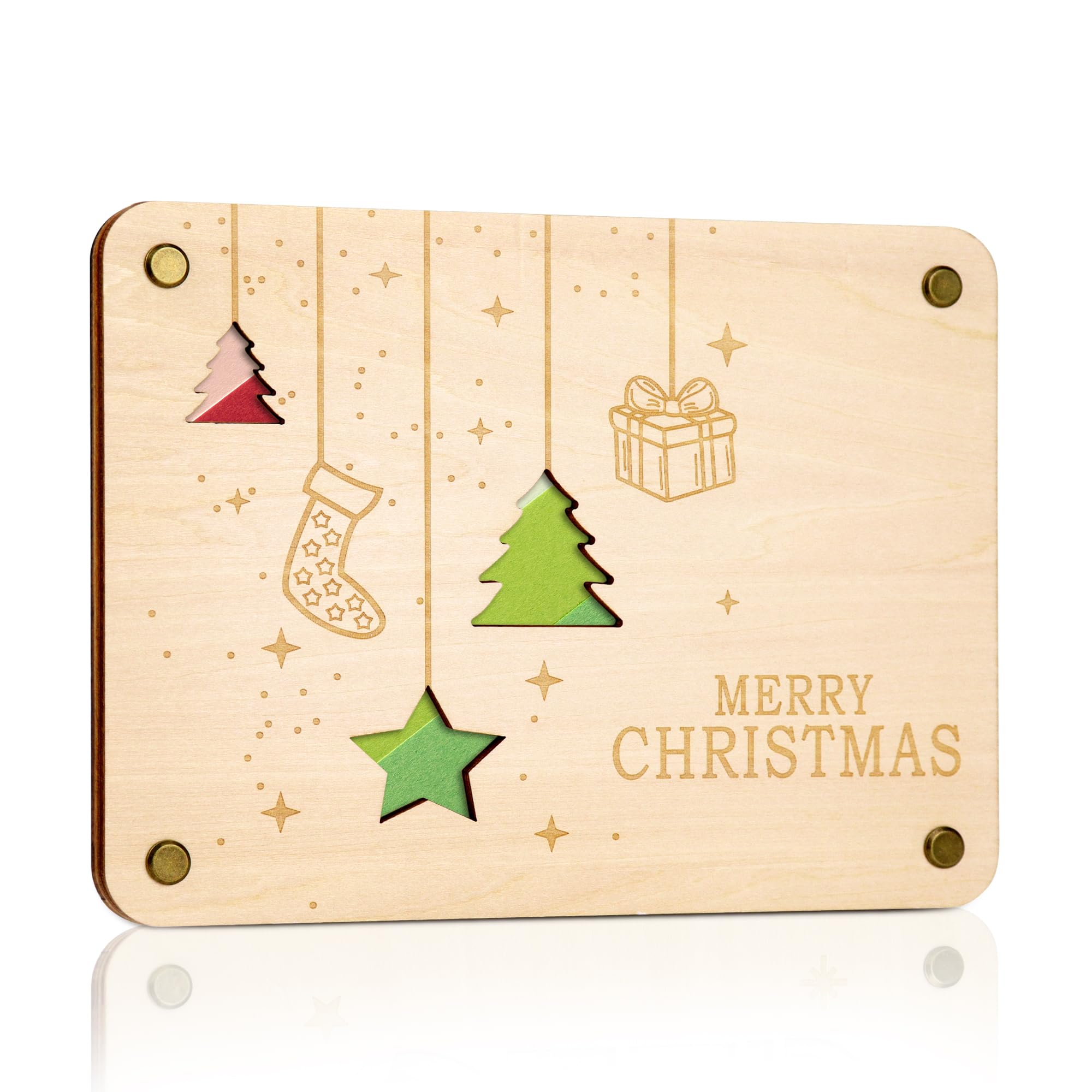 TAKULA Regalos de madera Navidad Dinero Regalo,Regalos de Dinero Embalaje,Tarjetas de felicitación de Navidad|Feliz Navidad