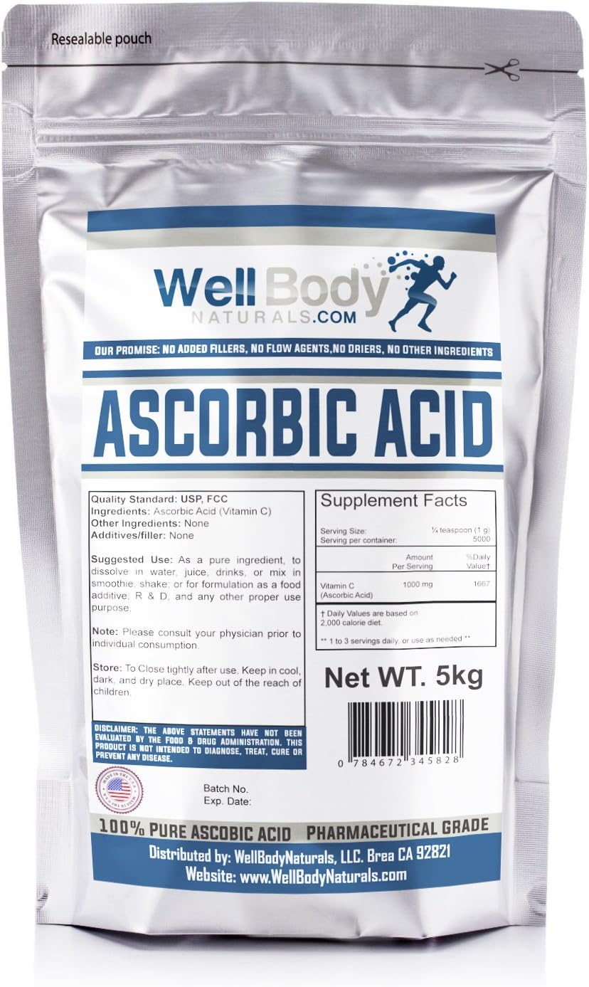 Pure Ascorbic Acid (Vitamin C) Powder (5000 Grams)