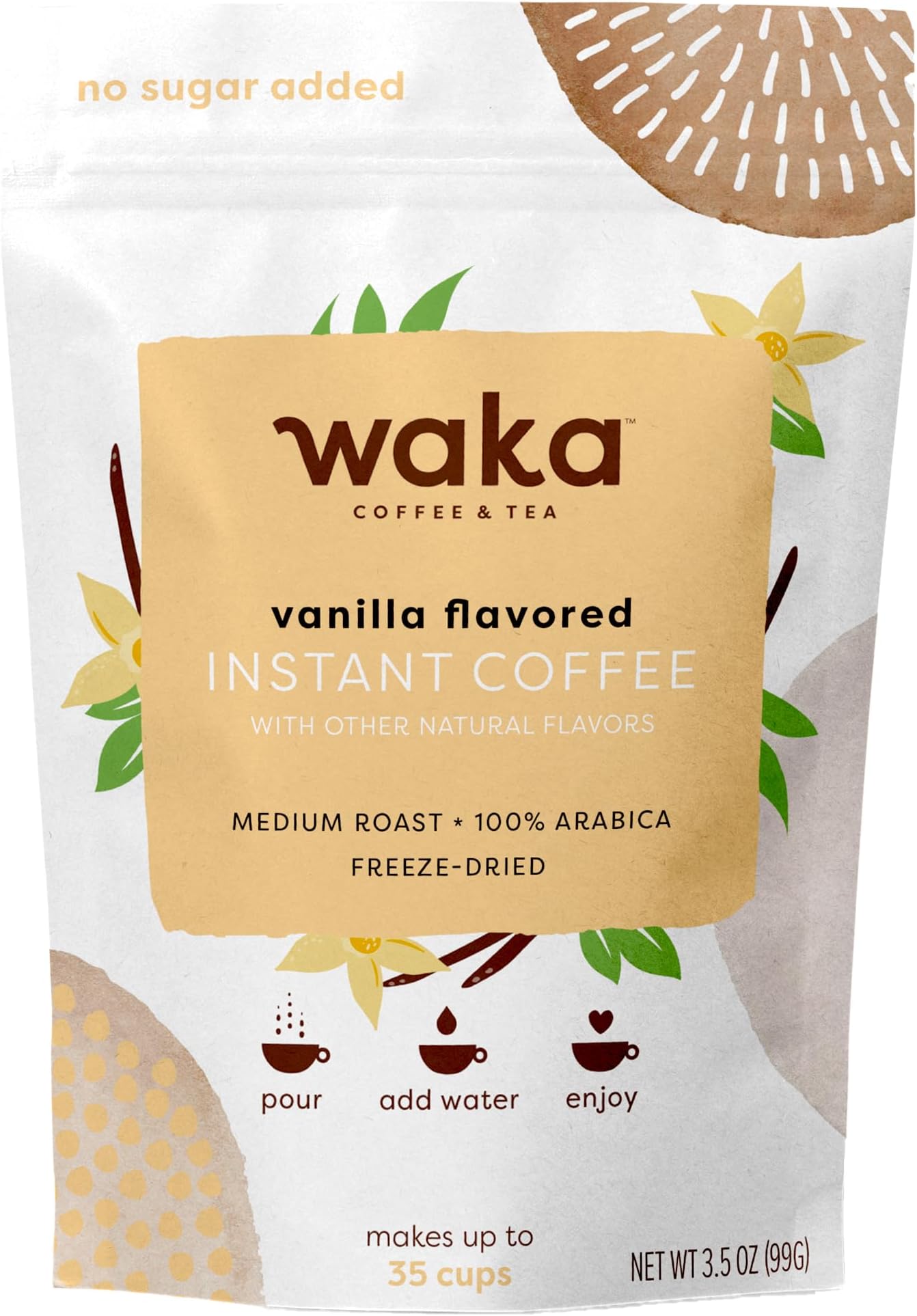 Waka Quality Instant Coffee, Vanilla Flavored, 35 Servings