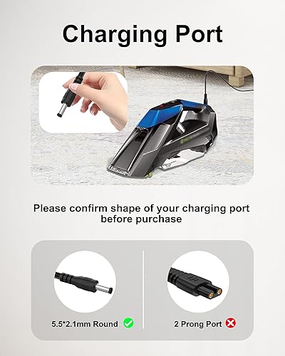 Miniatura 4 de Cargador para borrador de manchas de mascotas Bissell, cable de carga para limpiador de alfombras portátil inalámbrico Bissell 2054 2002 20037 20028