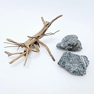 Lifegard Aquatics Seiryu Rock Stone and Spiderwood Set for Aquarium Decor.