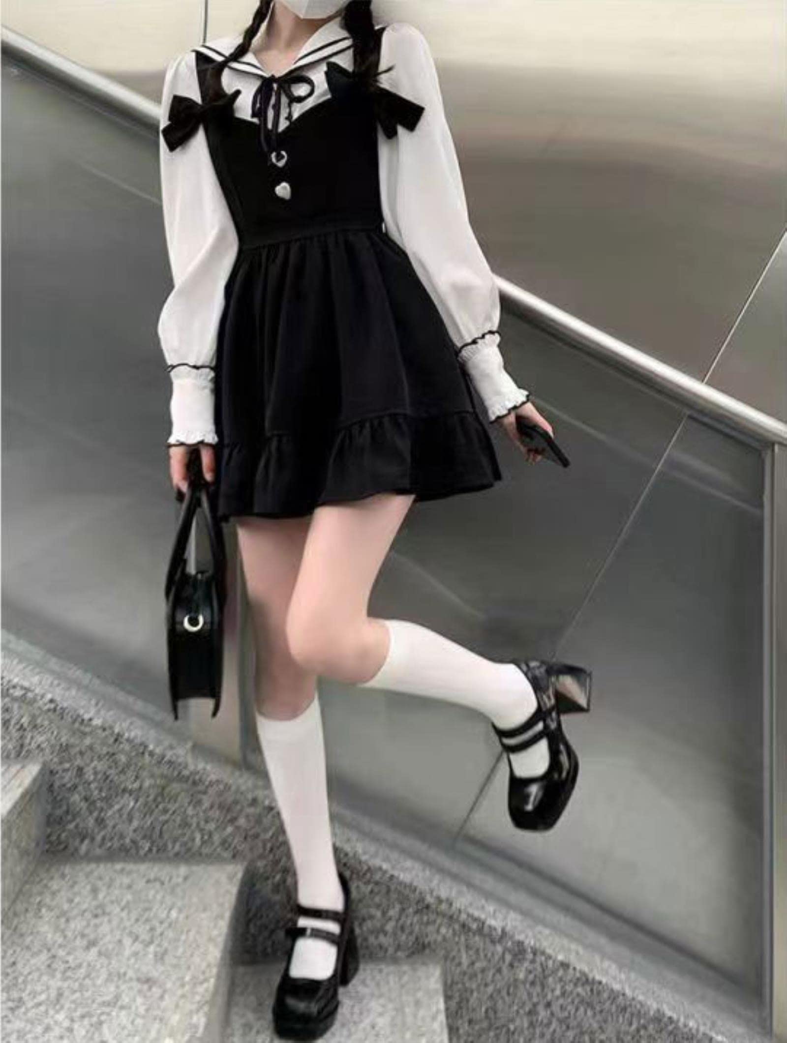 WEITING Pleated Lolita Mini Dress Women Punk Harajuku Y2k Aesthetic Black  Dresses Goth Kpop Clothes Korean Fashion-2 Piece Set, L : Amazon.nl: Fashion