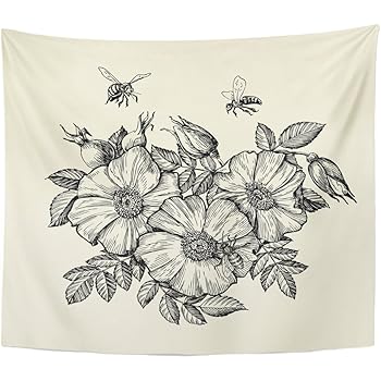 Amazon Com Tompop Tapiz Colmena Abejas Flying Para La Flor