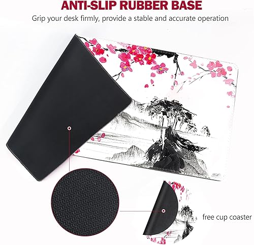 Miniatura 3 de AIMSA Alfombrilla de mouse extendida para juegos, alfombrilla de mouse grande XL con bordes cosidos, base antideslizante duradera para oficina en