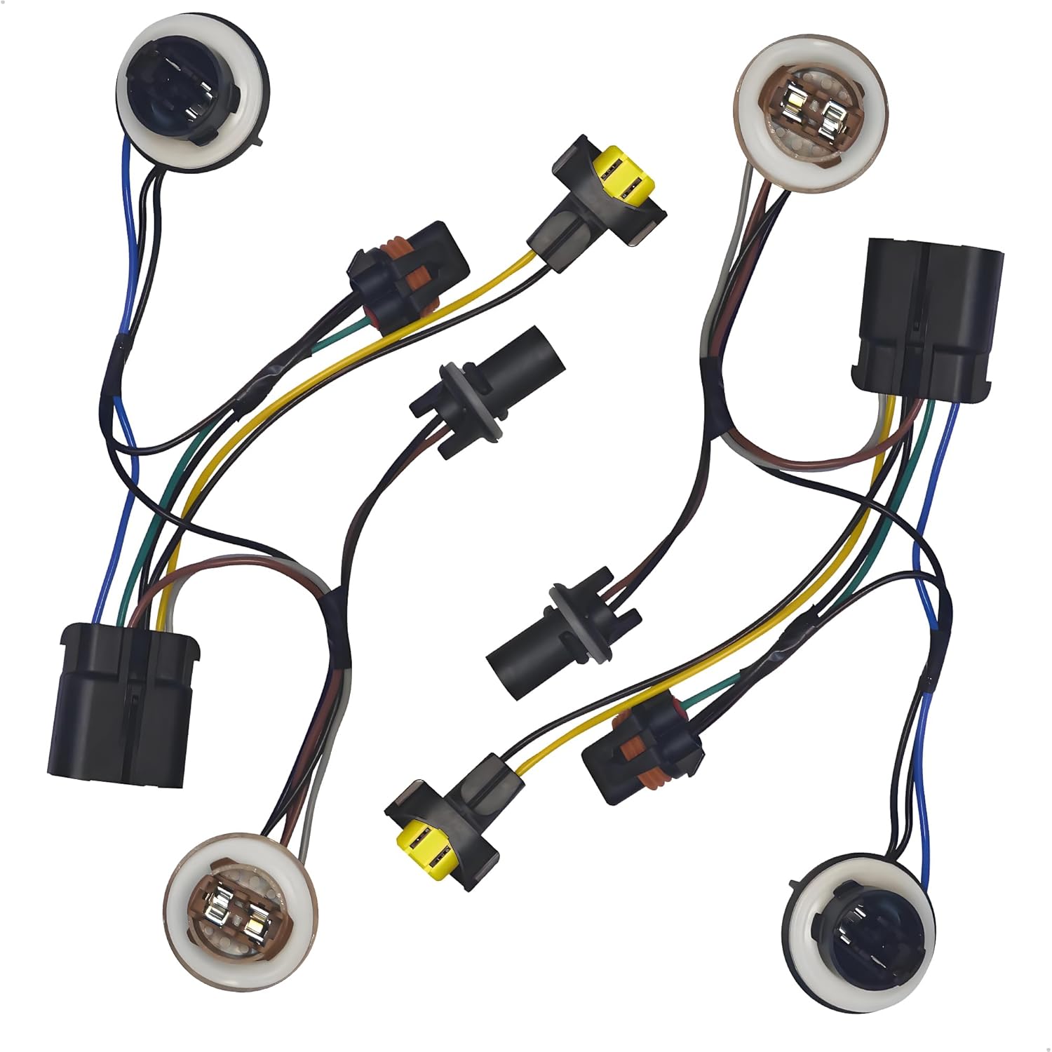 2-Pack Headlight Wiring Harness Compatible with Chevy Avalanche Tahoe Suburban 1500 2500 2007 2008 2009 2010 2011 2012 2013 2014 Replacement for 15950809 15782377