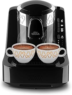 OKKA Electric Turkish Coffee Maker | Fully Automatic, Anti-Spill System & Self-Cleaning Function | Perfect Foam, Black/Chrome (OK002C) 1 Year Manufacturig warranty