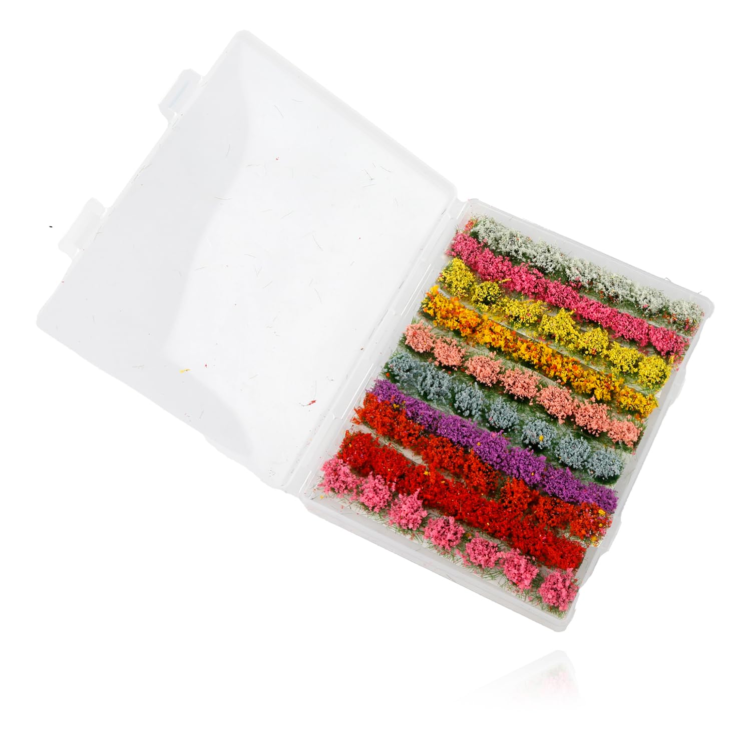 Lotsdonxia 70 Mixed Flocked Static Grass Tufts, Miniature Fairy Garden Supplies, Crafts Railway Scenery Diorama Landscape Accessories, Versatile Modelling Terrarium Decoration