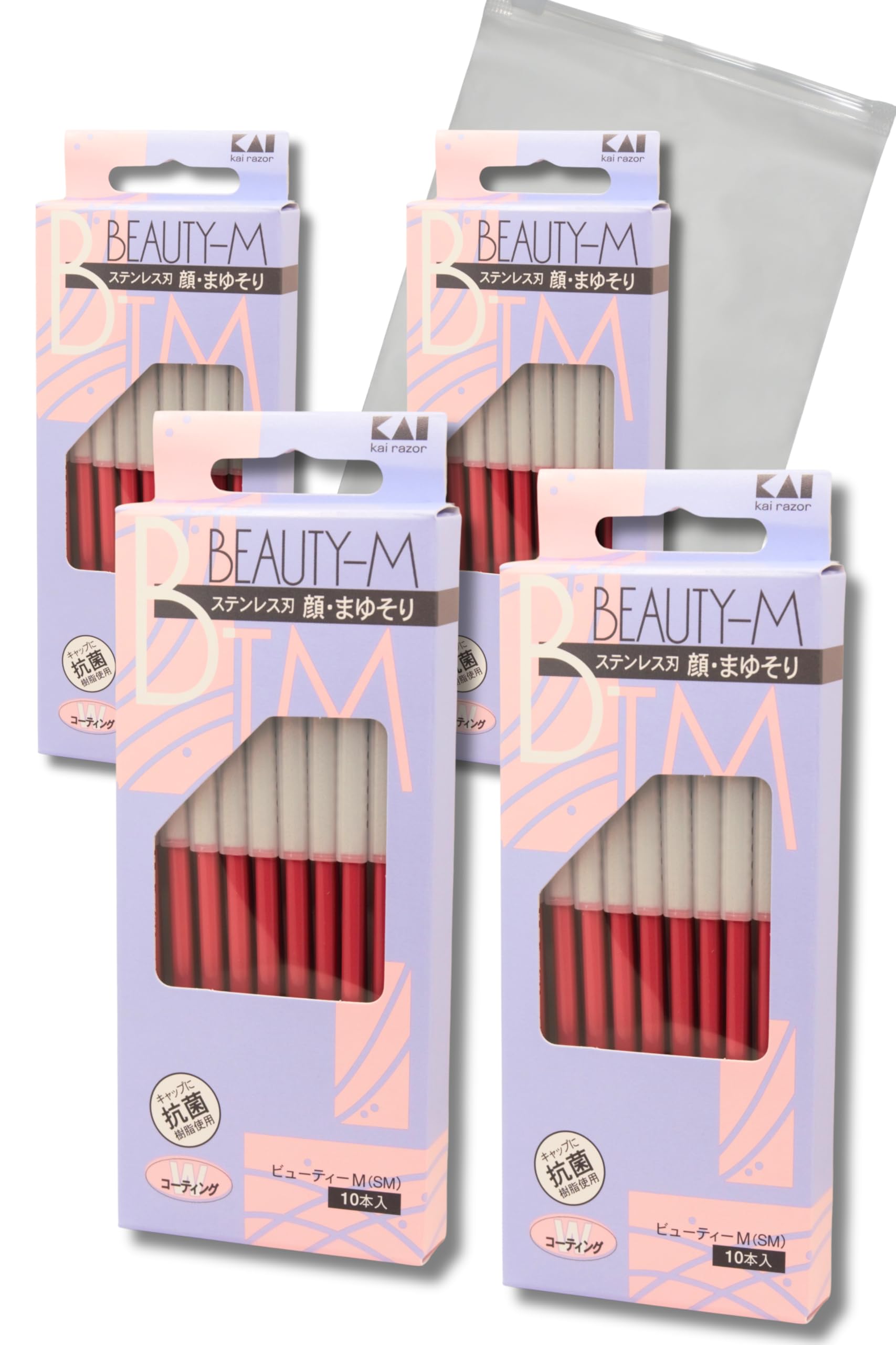 Beauty M Kai Razor, 10 Pieces, Includes Bonus for Women, Pink, For Face and Eyebrows [Set of 4] : Beauty