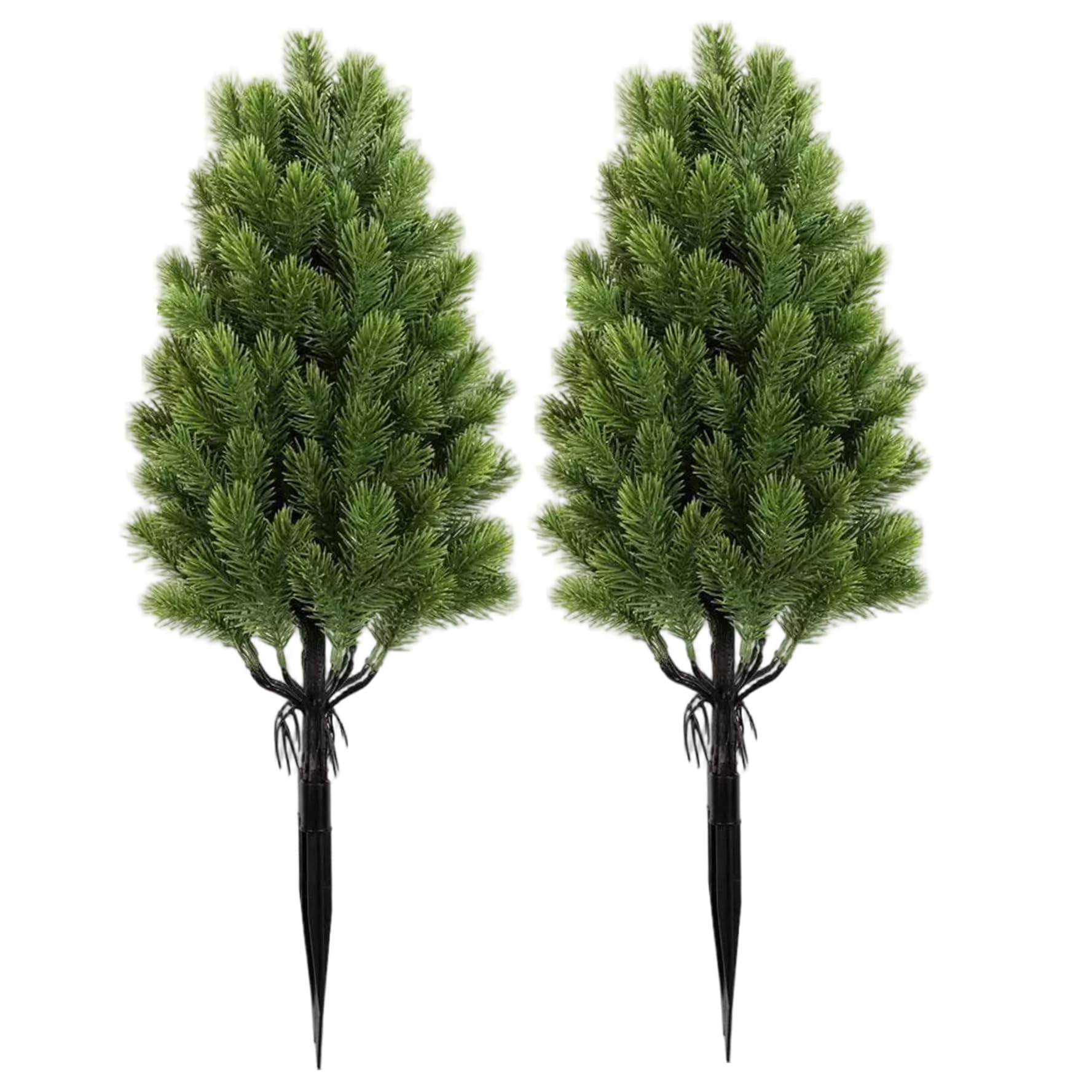 CAKEEYUM Topiary Trees 2Pcs 21in Lifelike Pine Artificial Christmas Trees with Stake for Front Porch Indoor and Outdoor Green Norfolk Pine Tree, Christmas Tree, Outdoor, Porch