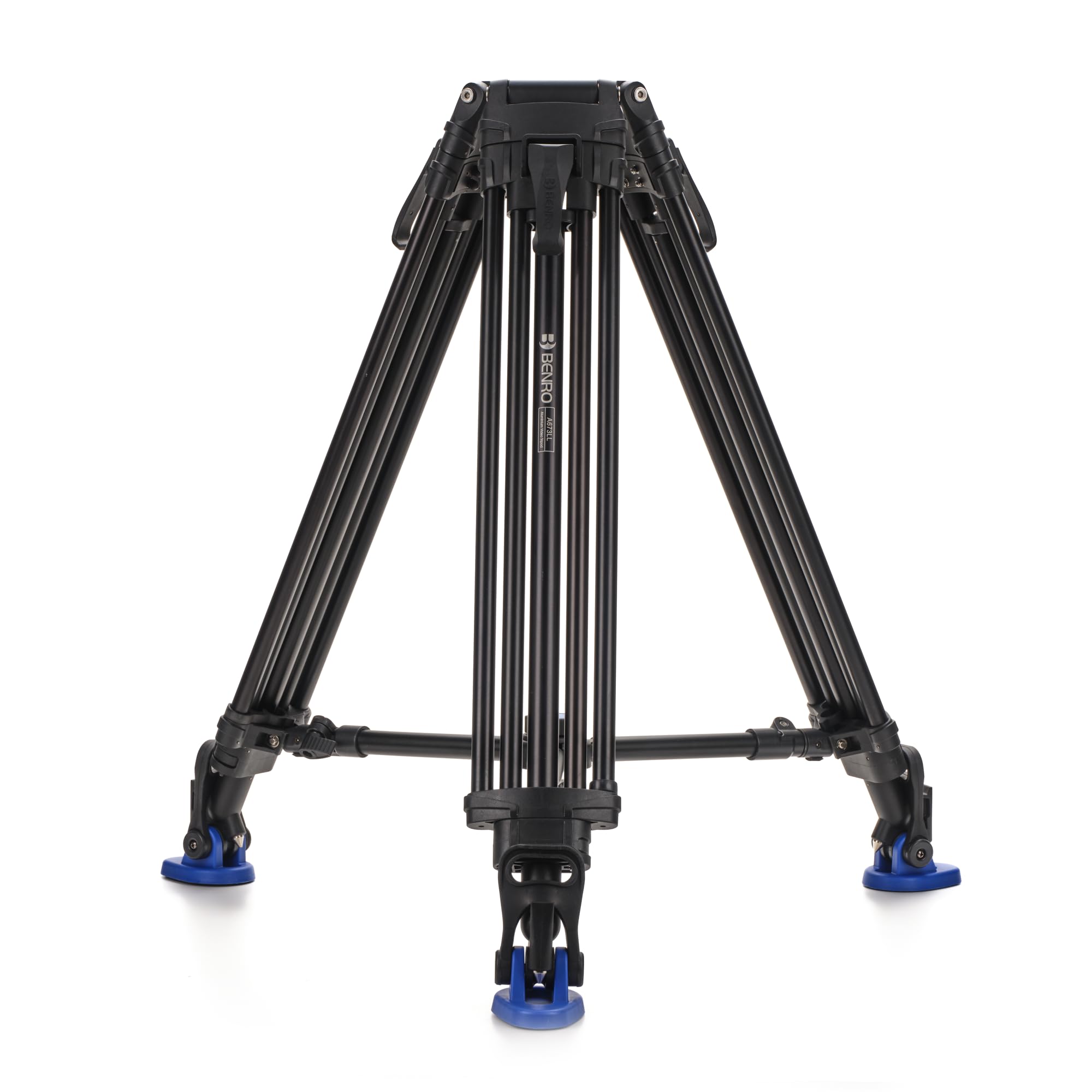 Benro Lightning Lock Aluminum Video Tripod with 75 mm Bowl, Mid-Level Spreader & Convertible Feet for Professional Video Rigs (A673LL)