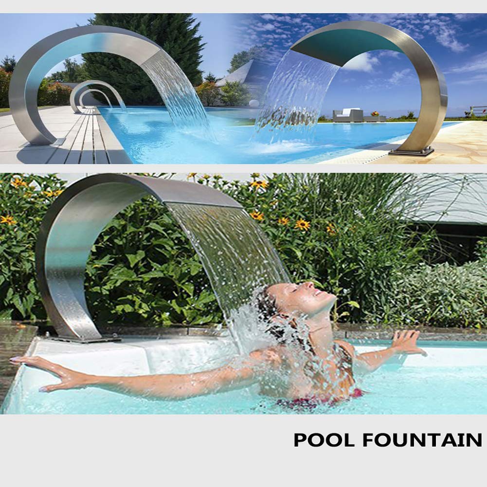 Pond Waterfall Spillway 304 Stainless Steel Waterfall Pool Fountain ...
