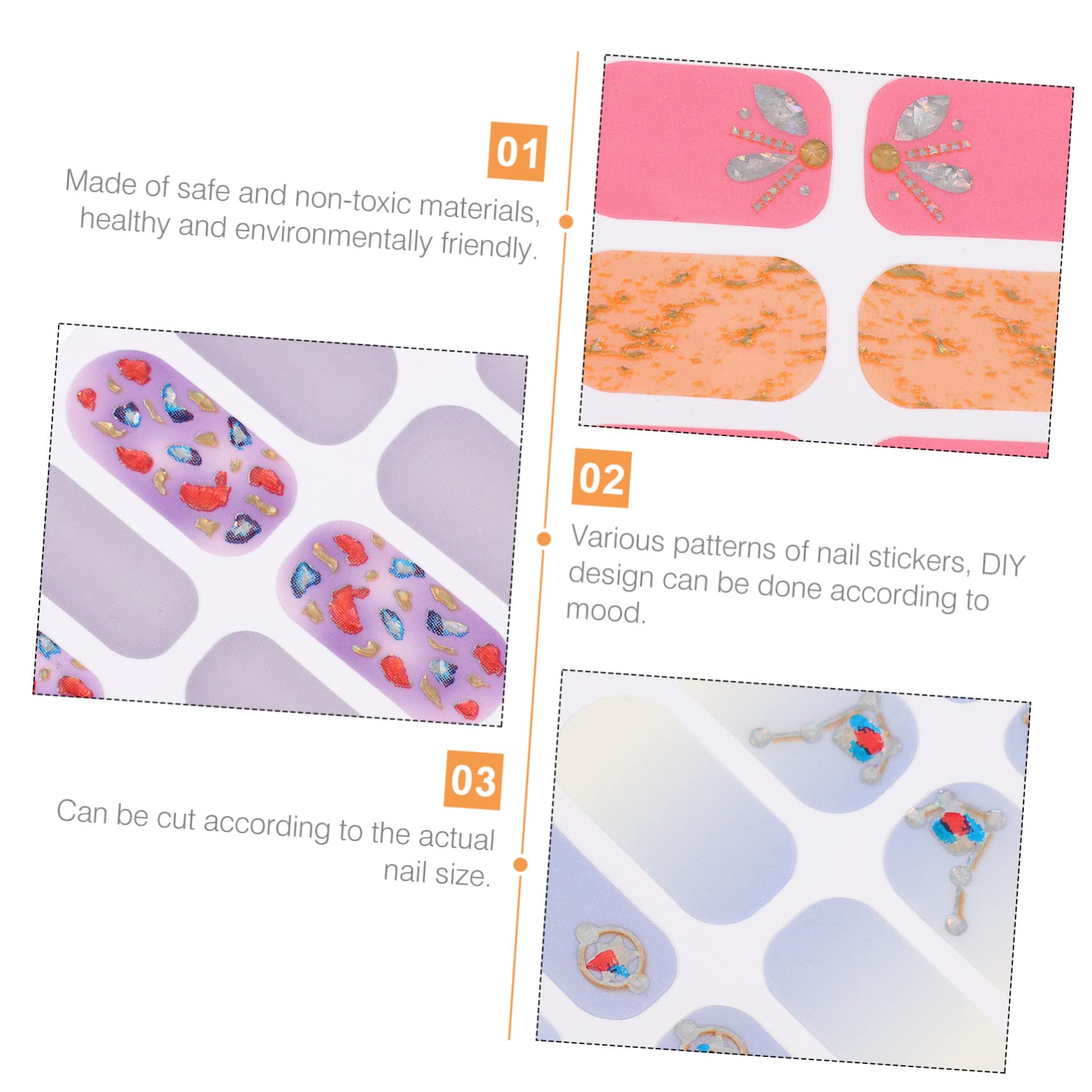 Healvian 30fogli Decalcomanie Per Unghie Di Adesivi Per Nail Art Con Design Elegante e Facile Applicazione Accessori Manicure Per Unghie Semipermanenti e Decorazioni Professionali