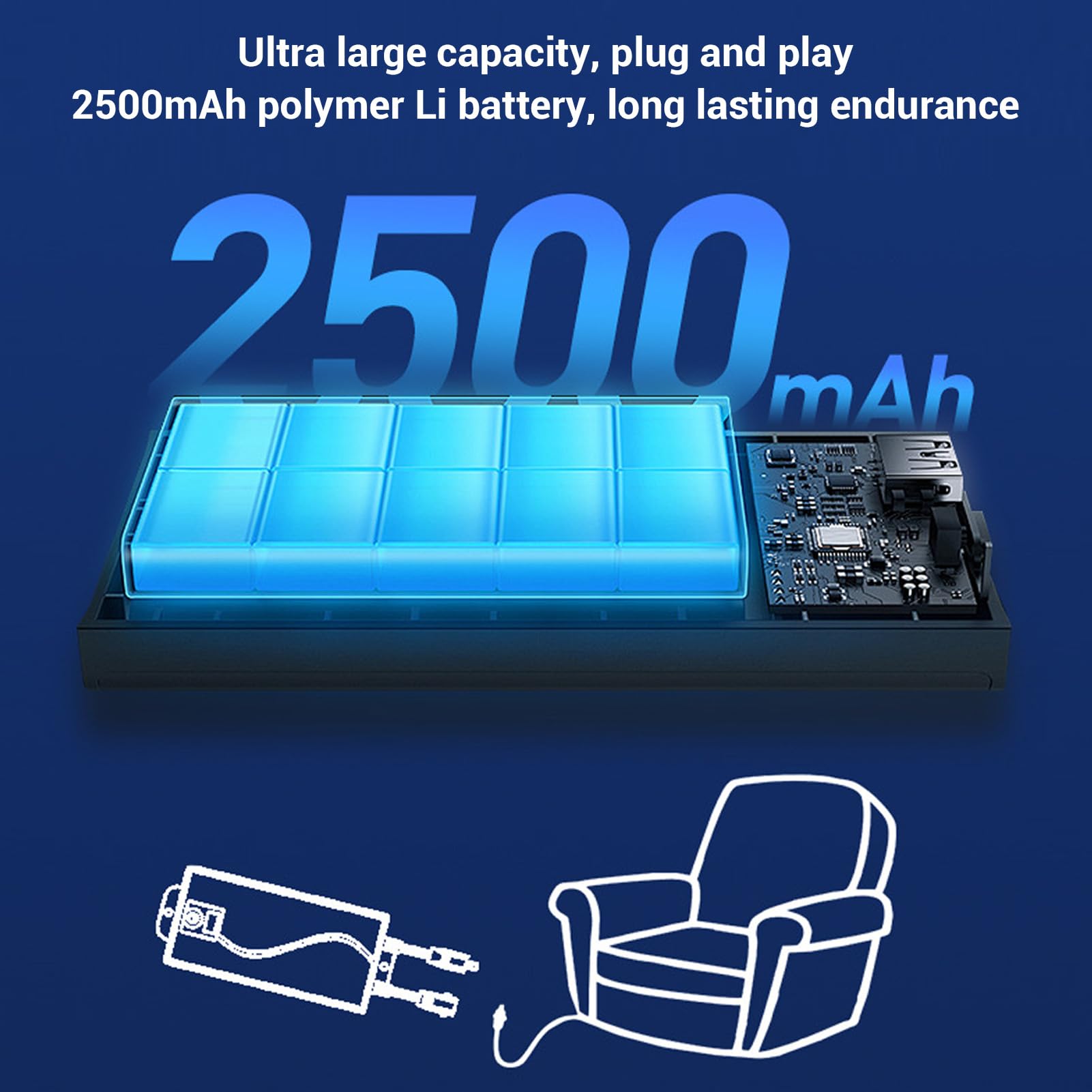 NOPWOK Akku-Satz für Liegemöbel 2500mAh Universal Wireless Liege Akku-Satz wiederaufladbar für elektrische Liege, Couch, Sofas, Lift Stühle Passend für Möbel mit 2-Pin Anschluss NOPWOK Akku-Satz für Liegemöbel 2500mAh Universal Wireless Liege Akku-Satz wiederaufladbar für elektrische Liege, Couch, Sofas, Lift Stühle Passend für Möbel mit 2-Pin Anschluss
