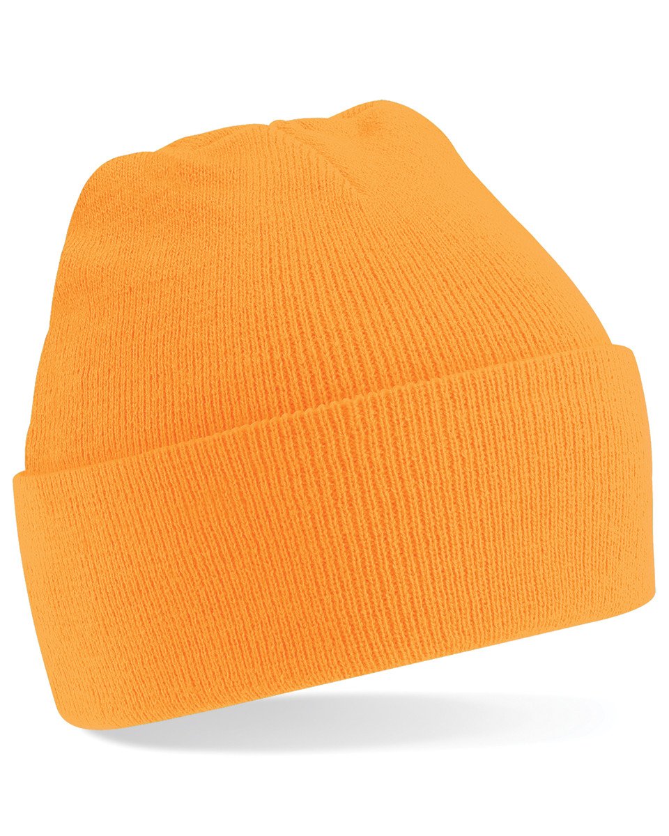 Beechfield Unisex Turn-up Beanie, Fluorescent Orange Baseball Cap, Orange (Fluorescent Orange), One Size