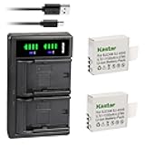 Kastar 2-Pack Battery and LTD2 USB Charger Compatible with Eken PG1050, SJ4000B, Qumox BAT-412 Battery, SJCAM SJ4000, SJ500X Elite, SJCAM SJ6000, SJCAM SJ7000, SJCAM SJ8000, SJCAM SJ9000 Action Camera